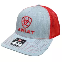BONE ARIAT - CINZA/VERMELHO - 18620 - PROTEC HORSE - A LOJA DOS GRANDES CAMPEÕES