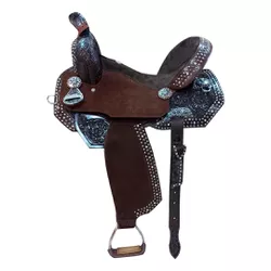 SELA FORMA PROTEC HORSE COURO CAFÉ - BORDADO FLOR ... - PROTEC HORSE - A LOJA DOS GRANDES CAMPEÕES