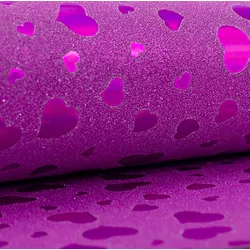 Glitter Decorado Coração Rosa A4 180G - QPAPEIS LTDA