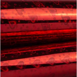 Papel Holográfico Vermelho Corações - QPAPEIS LTDA