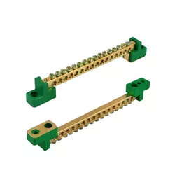 BARRAMENTO TERRA (VERDE) 16 TERMINAIS 80A 150MM SI... - Rabelo Materiais Para Construção