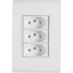 CONJUNTO LIZ 3 TOMADAS 2P+T 10A 250V 57170/076 TRA... - Rabelo Materiais Para Construção