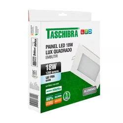 PAINEL LED QUADRADO EMBUTIR 22X22 LUX 18W 6500K BI... - Rabelo Materiais Para Construção