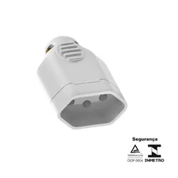 PLUG FÊMEA 2P+T 20A CINZA 1422 ILUMI - Rabelo Materiais Para Construção