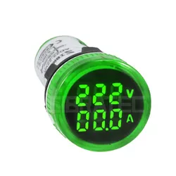 VOLTIMETRO/AMPERIMETRO DIGITAL 22MM VERDE AD22-22V... - Rabelo Materiais Para Construção