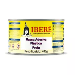 MASSA PLÁSTICA 400 GR PRETA IBERÊ - Rabelo Materiais Para Construção