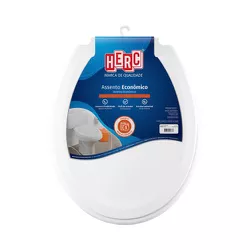 ASSENTO SANITÁRIO OVAL ECONÔMICO BRANCO 175 HERC - Rabelo Materiais Para Construção