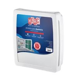ARMÁRIO PARA BANHEIRO BRANCO COM ESPELHO 2650 HERC - Rabelo Materiais Para Construção