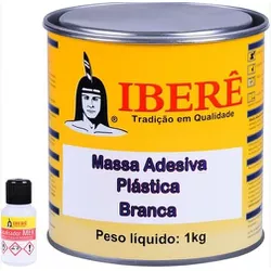 MASSA PLÁSTICA 1 KG BRANCA IBERÊ - Rabelo Materiais Para Construção