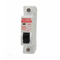 DISJUNTOR DIN MONOFÁSICO 1P 40A JD158-63 SIBRATEC - Rabelo Materiais Para Construção