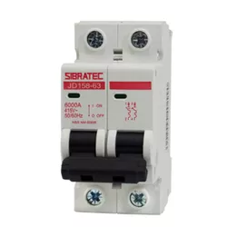 DISJUNTOR DIN BIFÁSICO 2P 63A JD 158-63 SIBRATEC - Rabelo Materiais Para Construção