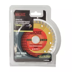 DISCO DIAMANTADO PARA ESMERILHADEIRA TURBO 115X22,... - Rabelo Materiais Para Construção