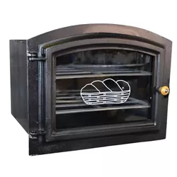 FORNO DE FERRO GRANDE COM PORTA VIDRO 39X54CM 0001... - Rabelo Materiais Para Construção