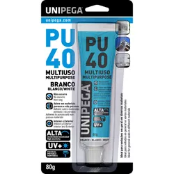 ADESIVO SELANTE PU 40 BRANCO 80G UNIPEGA - Rabelo Materiais Para Construção