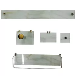KIT BANHEIRO RETO DE VIDRO KR CALACATA BRANCO 2795... - Rabelo Materiais Para Construção