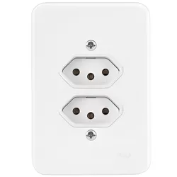TOMADA DUPLA DISTANCIADA POLLAR 2P+T 10A 250V 1901... - Rabelo Materiais Para Construção