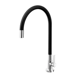 TORNEIRA COZINHA BANCADA GALIFLEX CHROME/BLACK 1/4... - Rabelo Materiais Para Construção