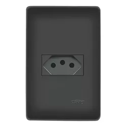 TOMADA PADRÃO HABITAT BLACK 2P+T 10A 250V 4052 FAM... - Rabelo Materiais Para Construção