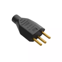 PLUG MACHO PADRÃO 2P+T 10A 250V PRETO 2142 FAME - Rabelo Materiais Para Construção
