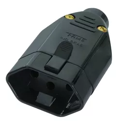 PLUG FEMEA PADRÃO 2P+T 10A PRETO FAME - Rabelo Materiais Para Construção