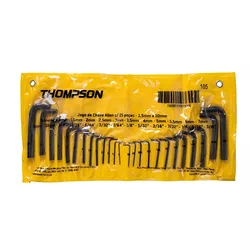 JOGO CHAVE ALLEN 1,5 A 10MM 25 PEÇAS THOMPSON - Rabelo Materiais Para Construção
