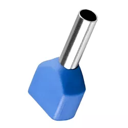 TERMINAL PRE-ISOLADO TIPO TUBULAR DUPLO AZUL 2,5MM - Rabelo Materiais Para Construção