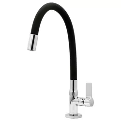 TORNEIRA COZINHA BANCADA FLEX PRETA C-65 1/4V. (G)... - Rabelo Materiais Para Construção