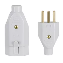PLUG MACHO + FÊMEA PADRÃO 2P+T 10A 250V CINZA 1918... - Rabelo Materiais Para Construção