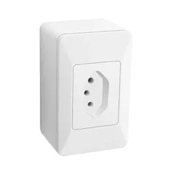 TOMADA PADRÃO EXTERNO 2P+T 10A 250V 1413 FAME - Rabelo Materiais Para Construção