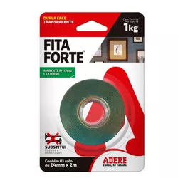 FITA DUPLA FACE TRANSPARENTE FITA FORTE 12MMX2M AD... - Rabelo Materiais Para Construção