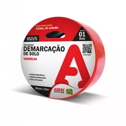 FITA DEMARCAÇÃO SOLO VERMELHA 50MMX15M ADERE - Rabelo Materiais Para Construção