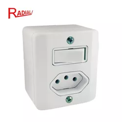 INTERRUPTOR 1 TECLA SIMPLES + TOMADA 2P+T 10A 250V... - Rabelo Materiais Para Construção