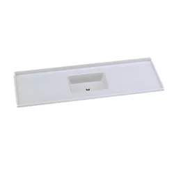 PIA SINTÉTICA STANDARD GRANITADA 160X50CM GELO 506... - Rabelo Materiais Para Construção