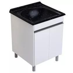 KIT ARMÁRIO LAVANDERIA AMELIA COM TANQUE 61,5X61CM... - Rabelo Materiais Para Construção