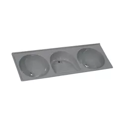 TANQUE SINTÉTICO TRIPLO MÁRMORE 155X56CM CINZA 509... - Rabelo Materiais Para Construção
