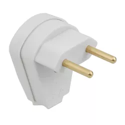 PLUG MACHO PADRÃO 90º 2P 10A 250V CINZA 1453 FAME - Rabelo Materiais Para Construção
