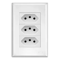 TOMADA EVIDENCE TRIPLA PADRÃO 2P+T 10A 250V 3267 F... - Rabelo Materiais Para Construção