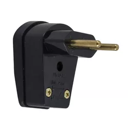 PLUG MACHO PADRÃO 90º 2P 10A 250V PRETO 1461 FAME - Rabelo Materiais Para Construção