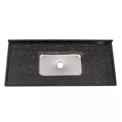 PIA COM CUBA INOX BELLA 1,20X55 VERDE UBATUBA 5011... - Rabelo Materiais Para Construção