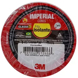 FITA ISOLANTE VERMELHA 18MMX10 METROS 3M - Rabelo Materiais Para Construção