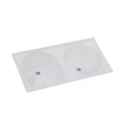 TANQUE SINTÉTICO GRANITADO DUPLO Nº5 124X62CM GELO... - Rabelo Materiais Para Construção