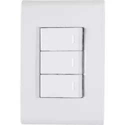 CONJUNTO LIZ 3 INTERRUPTORES SIMPLES 10A 250V 5717... - Rabelo Materiais Para Construção