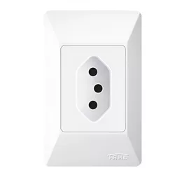 TOMADA PADRÃO PLACA 2P+T 10A 250V 1405 FAME - Rabelo Materiais Para Construção