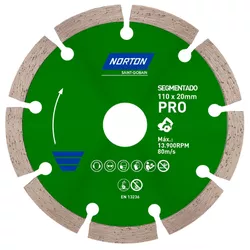 DISCO DIAMANTADO SEGMENTADO PRO 110X20MM 0619 NORT... - Rabelo Materiais Para Construção