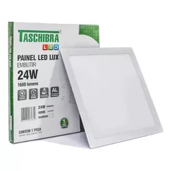 PAINEL LED QUADRADO EMBUTIR LUX 24W 4000K BIVOLT B... - Rabelo Materiais Para Construção
