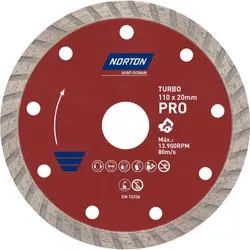DISCO DIAMANTADO CONCRETO TURBO 110X20MM NORTON - Rabelo Materiais Para Construção