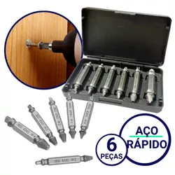 JOGO EXTRATOR SACA PARAFUSO ESPANADO 2 A 12MM 6 PE... - Rabelo Materiais Para Construção