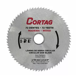 DISCO DE SERRA CIRCULAR 110MM(4.3/8)X20MM 72D 6134... - Rabelo Materiais Para Construção