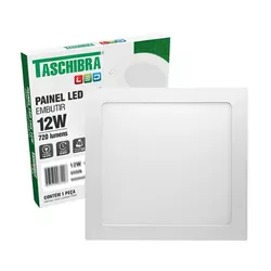 PAINEL LED QUADRADO EMBUTIR LUX 12W 4000K BIVOLT B... - Rabelo Materiais Para Construção