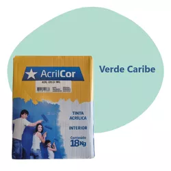 TINTA ACRILCOR VERDE CARIBE CAIXA 18 KG ACRILPLUS - Rabelo Materiais Para Construção